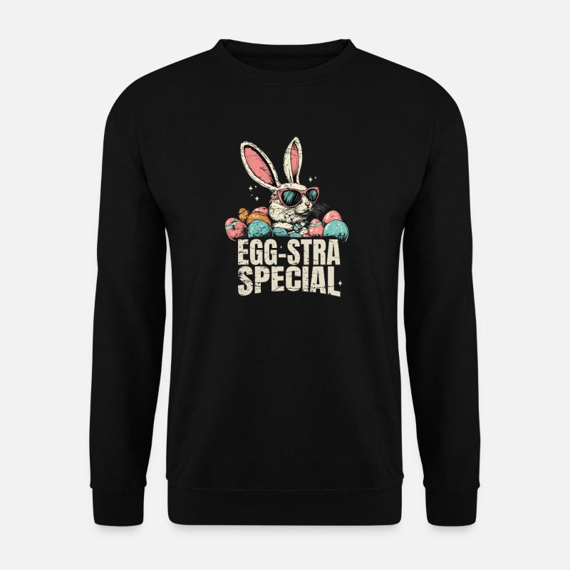 Eggsta Special Retro Hase Ostern  - Unisex Pullover - Schwarz