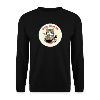 Kitten eating Ramen Slurp mode - Unisex Sweatshirt - black - Front - Alina (178cm) & Michal (187cm)