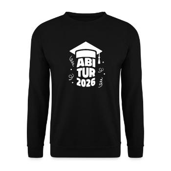 Abitur 2026 - Abi - Gymnasium - Hochschulreife - Unisex Sweatshirt - black - Front - Alina (178cm) & Michal (187cm)