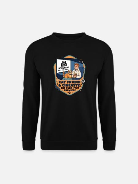 Cat Friend Cineaste Humor - Unisex Sweatshirt - black