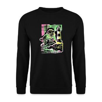 Cool seal North Sea Baltic Sea - Unisex Sweatshirt - black - Front - Alina (178cm) & Michal (187cm)