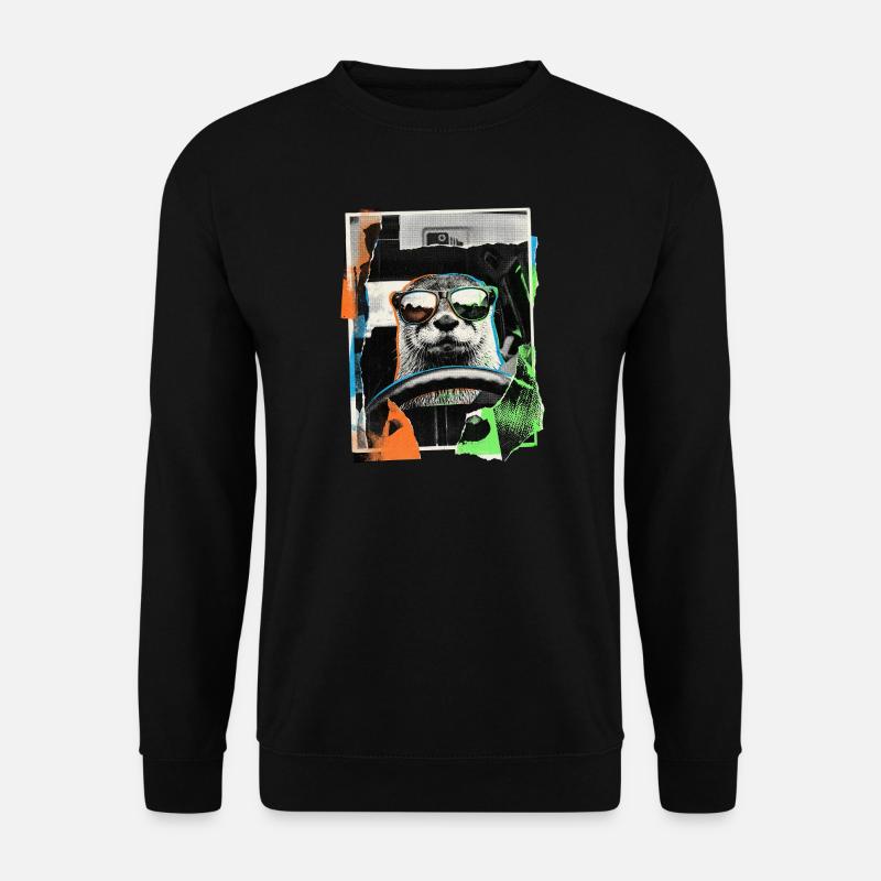 Lustiger Otter - Unisex Pullover - Schwarz