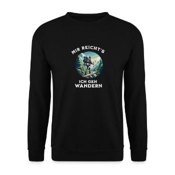  Wandern Ich Geh Wandern  - Unisex Pullover - Schwarz - Vorne - Alina (178cm) & Michal (187cm)
