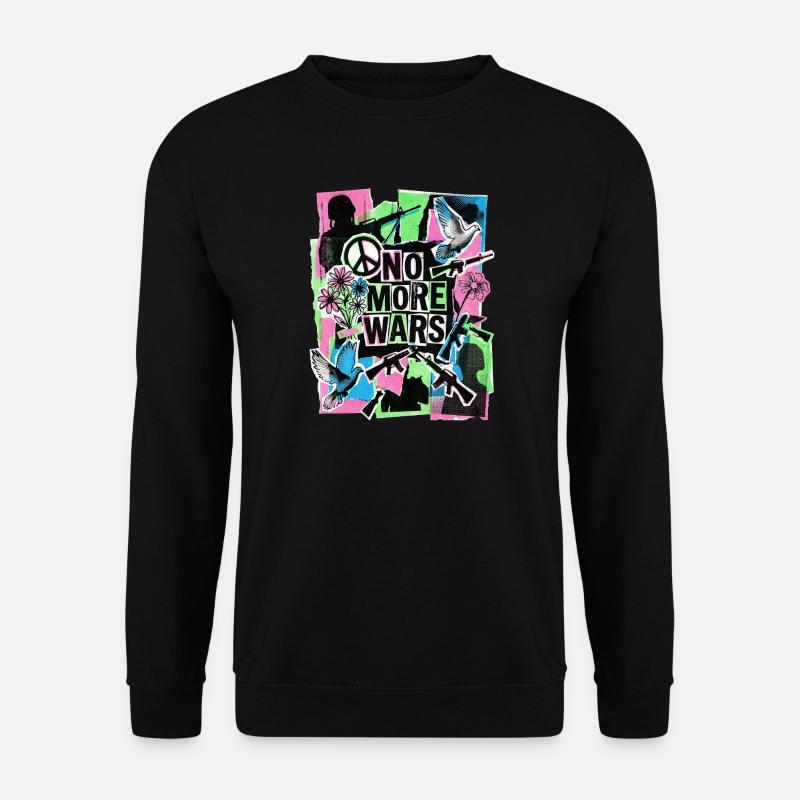 Peace: Never again war - Unisex Sweatshirt - black