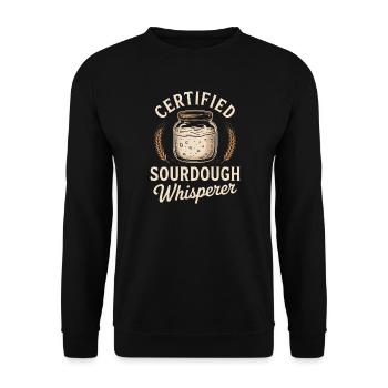 Certified Sourdough Whisperer - Unisex Sweatshirt - black - Front - Alina (178cm) & Michal (187cm)
