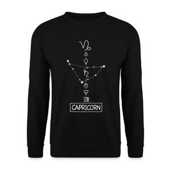 Capricorn - Capricorn Zodiac Sign - White - Unisex Sweatshirt - black - Front - Alina (178cm) & Michal (187cm)