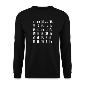 Typography Alphabet Letter B Glyph Mosaic - Unisex Sweatshirt - black - Front - Alina (178cm) & Michal (187cm)