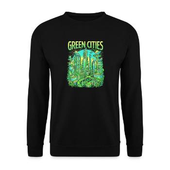 Grüne Stadt Gardening - Unisex Pullover - Schwarz - Vorne - Alina (178cm) & Michal (187cm)