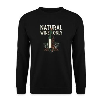 Natural Wine Only - Unisex Pullover - Schwarz - Vorne - Alina (178cm) & Michal (187cm)