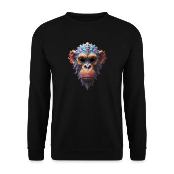 Masque de chimpanzé orné - Sweat-shirt Unisexe - noir - Devant - Alina (178cm) & Michal (187cm)