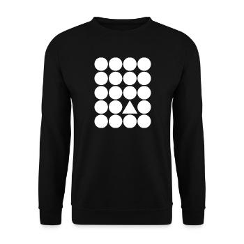 Geometrischer Rasterdreieckakzent - Unisex Pullover - Schwarz - Vorne - Alina (178cm) & Michal (187cm)