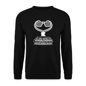 Klobige Retro Sonnenbrille mit Toastbrot - Unisex Pullover - Schwarz - Vorne - Alina (178cm) & Michal (187cm)