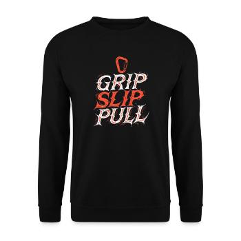 Grip Slip Pullover Dynamische Typografie - Unisex Pullover - Schwarz - Vorne - Alina (178cm) & Michal (187cm)
