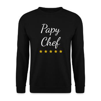 Opa Chef Stars - Unisex Pullover - Schwarz - Vorne - Alina (178cm) & Michal (187cm)