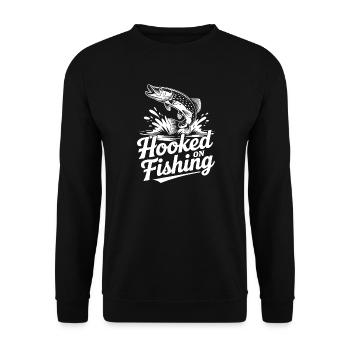 Graphique de pêche accroché - Sweat-shirt Unisexe - noir - Devant - Alina (178cm) & Michal (187cm)