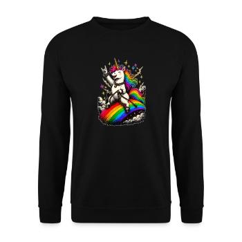 Rocking Unicorn - Unisex Sweatshirt - black - Front - Alina (178cm) & Michal (187cm)