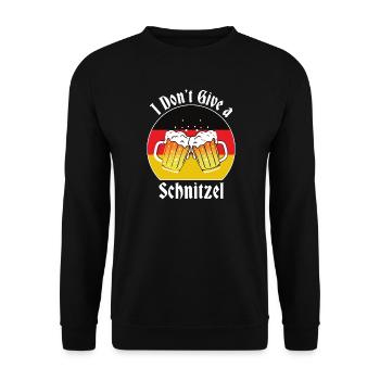 i Don't Give a Schnitzel - Unisex Pullover - Schwarz - Vorne - Alina (178cm) & Michal (187cm)