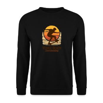 Venice Beach Skateboard Sunset - Unisex Sweatshirt - black - Front - Alina (178cm) & Michal (187cm)