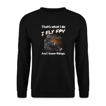 FPV Drone Pilot Freestyle & Racing Gift - Unisex Sweatshirt - black - Front - Alina (178cm) & Michal (187cm)