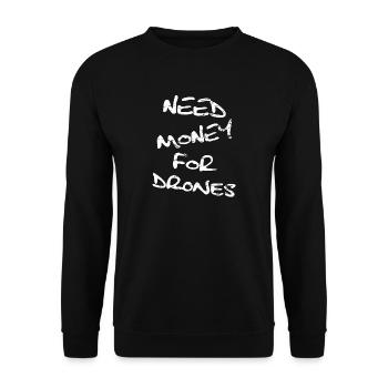 Drohne Drohnen Pilot Drone Quadrocopter Geschenk - Unisex Pullover - Schwarz - Vorne - Alina (178cm) & Michal (187cm)