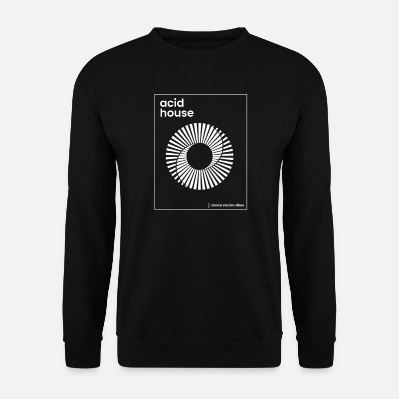 Acid-House-Musikplakat - Unisex Pullover - Schwarz