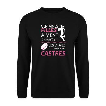 Certaines Filles Aiment Le Rugby Les Vraies Sup... - Sweat-shirt Unisexe - noir - Devant - Alina (178cm) & Michal (187cm)