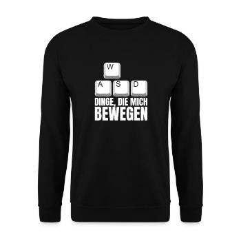 Dinge Die Mich Bewegen WASD PC Gamer - Unisex Pullover - Schwarz - Vorne - Alina (178cm) & Michal (187cm)