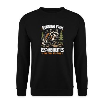 Running from Responsibilities-One Trail at a Time - Unisex Sweatshirt - black - Front - Alina (178cm) & Michal (187cm)