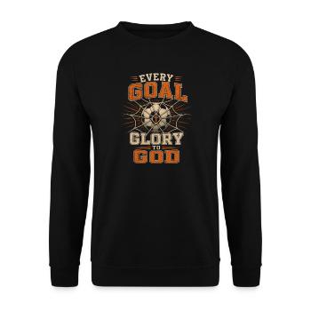 Every goal to the glory of God Christian football - Unisex Sweatshirt - black - Front - Alina (178cm) & Michal (187cm)