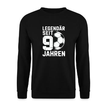 Geburtstag 9 Jahre Fussball - Unisex Pullover - Schwarz - Vorne - Alina (178cm) & Michal (187cm)