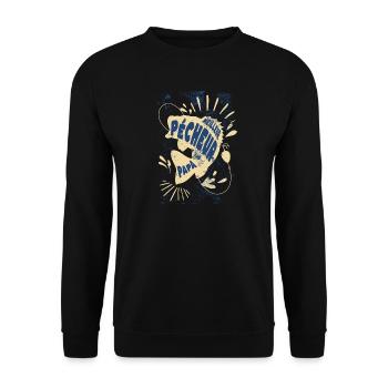 meilleur pécheur papa - Sweat-shirt Unisexe - noir - Devant - Alina (178cm) & Michal (187cm)