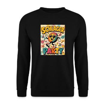 Schlager Party Retro 70s Poster Stil - Unisex Pullover - Schwarz - Vorne - Alina (178cm) & Michal (187cm)
