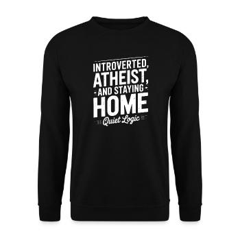 Athée introverti Quiet Logic Tee - Sweat-shirt Unisexe - noir - Devant - Alina (178cm) & Michal (187cm)