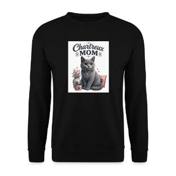 Charteux Mom Gray Cat Love - Unisex Sweatshirt - black - Front - Alina (178cm) & Michal (187cm)