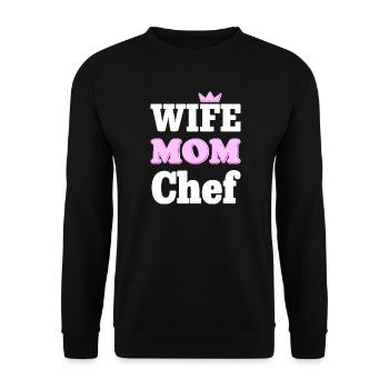 Wife Mom Chef - Statement Design for Moms - Unisex Sweatshirt - black - Front - Alina (178cm) & Michal (187cm)
