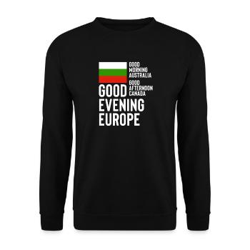 Eurovision Bulgarien - Unisex Pullover - Schwarz - Vorne - Alina (178cm) & Michal (187cm)