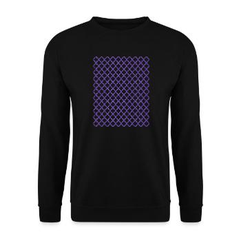 Lila Quatrefoil-Gitter Muster - Unisex Pullover - Schwarz - Vorne - Alina (178cm) & Michal (187cm)