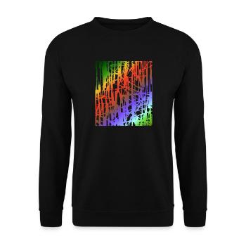 Regenbogen Liniengewitter - Unisex Pullover - Schwarz - Vorne - Alina (178cm) & Michal (187cm)