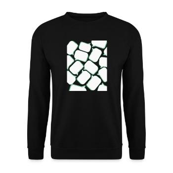 Sprechblasen Muster Grün - Unisex Pullover - Schwarz - Vorne - Alina (178cm) & Michal (187cm)