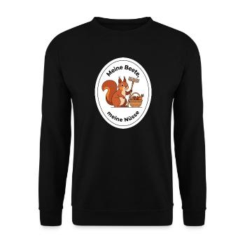 Gärtner Eichhörnchen Garten Beet Geschenk - Unisex Pullover - Schwarz - Vorne - Alina (178cm) & Michal (187cm)