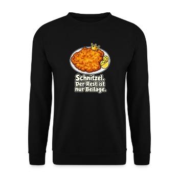 Schnitzel regiert - Unisex Pullover - Schwarz - Vorne - Alina (178cm) & Michal (187cm)