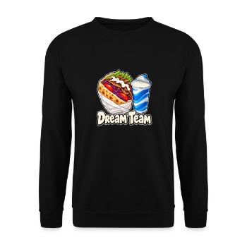 Döner und Ayran - Unisex Pullover - Schwarz - Vorne - Alina (178cm) & Michal (187cm)