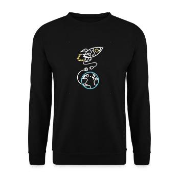 Vergiss nicht, dich aufzuladen - Unisex Pullover - Schwarz - Vorne - Alina (178cm) & Michal (187cm)