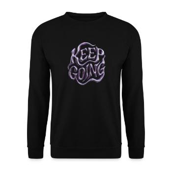 Chrom-Buchstaben Bleiben Sie metallisch Y2K - Unisex Pullover - Schwarz - Vorne - Alina (178cm) & Michal (187cm)