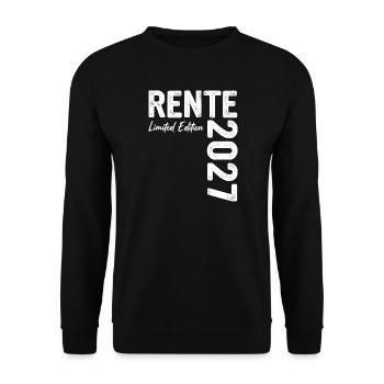 Rente 2027 - Ruhestand - Pension - Unisex Pullover - Schwarz - Vorne - Alina (178cm) & Michal (187cm)