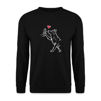 Husky - Unisex Pullover - Schwarz - Vorne - Alina (178cm) & Michal (187cm)