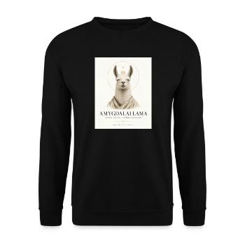 Amygdalai Lama – Psychologie und Meditationshumor - Unisex Pullover - Schwarz - Vorne - Alina (178cm) & Michal (187cm)