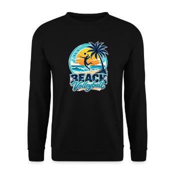 Beach Volleyball Paradise – Summer & Beach Vibes - Unisex Pullover - Schwarz - Vorne - Alina (178cm) & Michal (187cm)