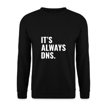It's Always DNS IT Administrator und Informatiker - Unisex Pullover - Schwarz - Vorne - Alina (178cm) & Michal (187cm)