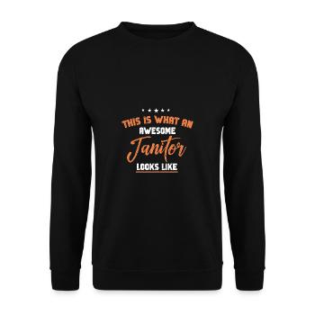 Putzfrau Spruch Reinigungskraft Putzfee - Unisex Pullover - Schwarz - Vorne - Alina (178cm) & Michal (187cm)